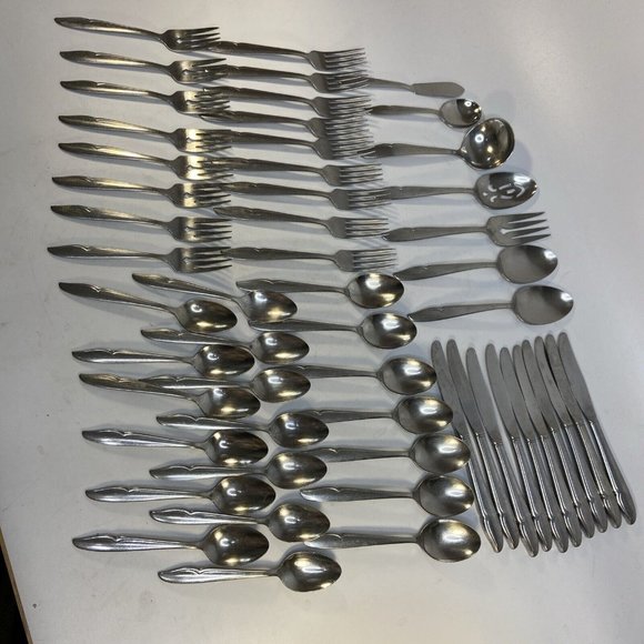 Oneida Oneidacraft Deluxe PROFILE Stainless Flatware 54 pc w Serving pcs Nice - Picture 3 of 13